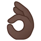 Google 플랫폼을 위한 OK hand: dark skin tone