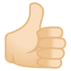 thumbs up: light skin tone per la piattaforma Google