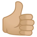 thumbs up: medium-light skin tone für Google Plattform