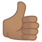 Google 플랫폼을 위한 thumbs up: medium skin tone