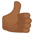 thumbs up: medium-dark skin tone untuk platform Google