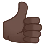 Google 플랫폼을 위한 thumbs up: dark skin tone