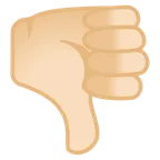 thumbs down: light skin tone pentru platforma Google