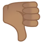 Google dla platformy thumbs down: medium skin tone