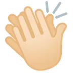 clapping hands: light skin tone สำหรับแพลตฟอร์ม Google