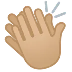 Google 플랫폼을 위한 clapping hands: medium-light skin tone