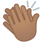 clapping hands: medium skin tone untuk platform Google