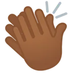 Google 플랫폼을 위한 clapping hands: medium-dark skin tone
