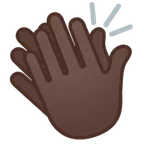 Google 플랫폼을 위한 clapping hands: dark skin tone