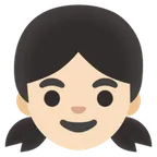 Google 플랫폼을 위한 girl: light skin tone