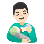 man feeding baby: light skin tone per la piattaforma Google