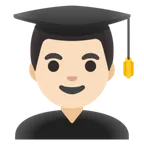 man student: light skin tone for Google platform