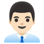 man office worker: light skin tone til Google platform