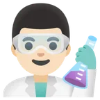 man scientist: light skin tone für Google Plattform