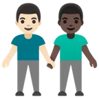 Google 플랫폼을 위한 men holding hands: light skin tone, dark skin tone
