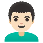 man: light skin tone, curly hair لمنصة Google