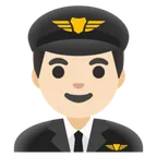 man pilot: light skin tone til Google platform