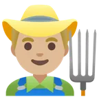 Google dla platformy man farmer: medium-light skin tone