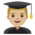 man student: medium-light skin tone für Google Plattform