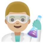 Google platformu için man scientist: medium-light skin tone