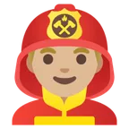 man firefighter: medium-light skin tone per la piattaforma Google
