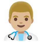 man health worker: medium-light skin tone pentru platforma Google