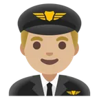 man pilot: medium-light skin tone alustalla Google