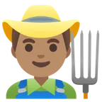 man farmer: medium skin tone für Google Plattform