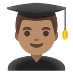 Google platformu için man student: medium skin tone