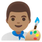 man artist: medium skin tone สำหรับแพลตฟอร์ม Google