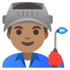 man factory worker: medium skin tone para a plataforma Google