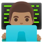 man technologist: medium skin tone pentru platforma Google