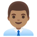 man office worker: medium skin tone pour la plateforme Google