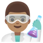 man scientist: medium skin tone pour la plateforme Google