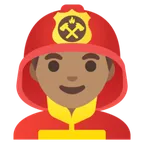 man firefighter: medium skin tone alustalla Google