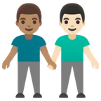 Google 플랫폼을 위한 men holding hands: medium skin tone, light skin tone