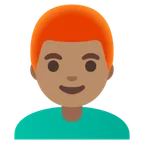 man: medium skin tone, red hair pour la plateforme Google