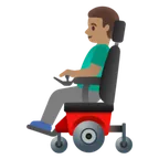 man in motorized wheelchair: medium skin tone alustalla Google