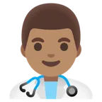 man health worker: medium skin tone til Google platform