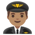 man pilot: medium skin tone für Google Plattform