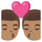 Google প্ল্যাটফর্মে জন্য kiss: man, man, medium skin tone
