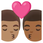 Google dla platformy kiss: man, man, medium skin tone, medium-dark skin tone