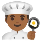man cook: medium-dark skin tone til Google platform