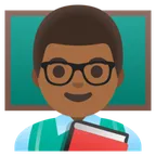 man teacher: medium-dark skin tone för Google-plattform