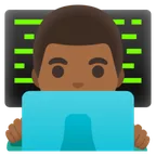 man technologist: medium-dark skin tone สำหรับแพลตฟอร์ม Google