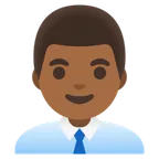 Google platformu için man office worker: medium-dark skin tone