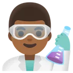 man scientist: medium-dark skin tone pentru platforma Google