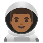 man astronaut: medium-dark skin tone สำหรับแพลตฟอร์ม Google