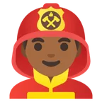 man firefighter: medium-dark skin tone สำหรับแพลตฟอร์ม Google