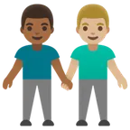 Google 플랫폼을 위한 men holding hands: medium-dark skin tone, medium-light skin tone
